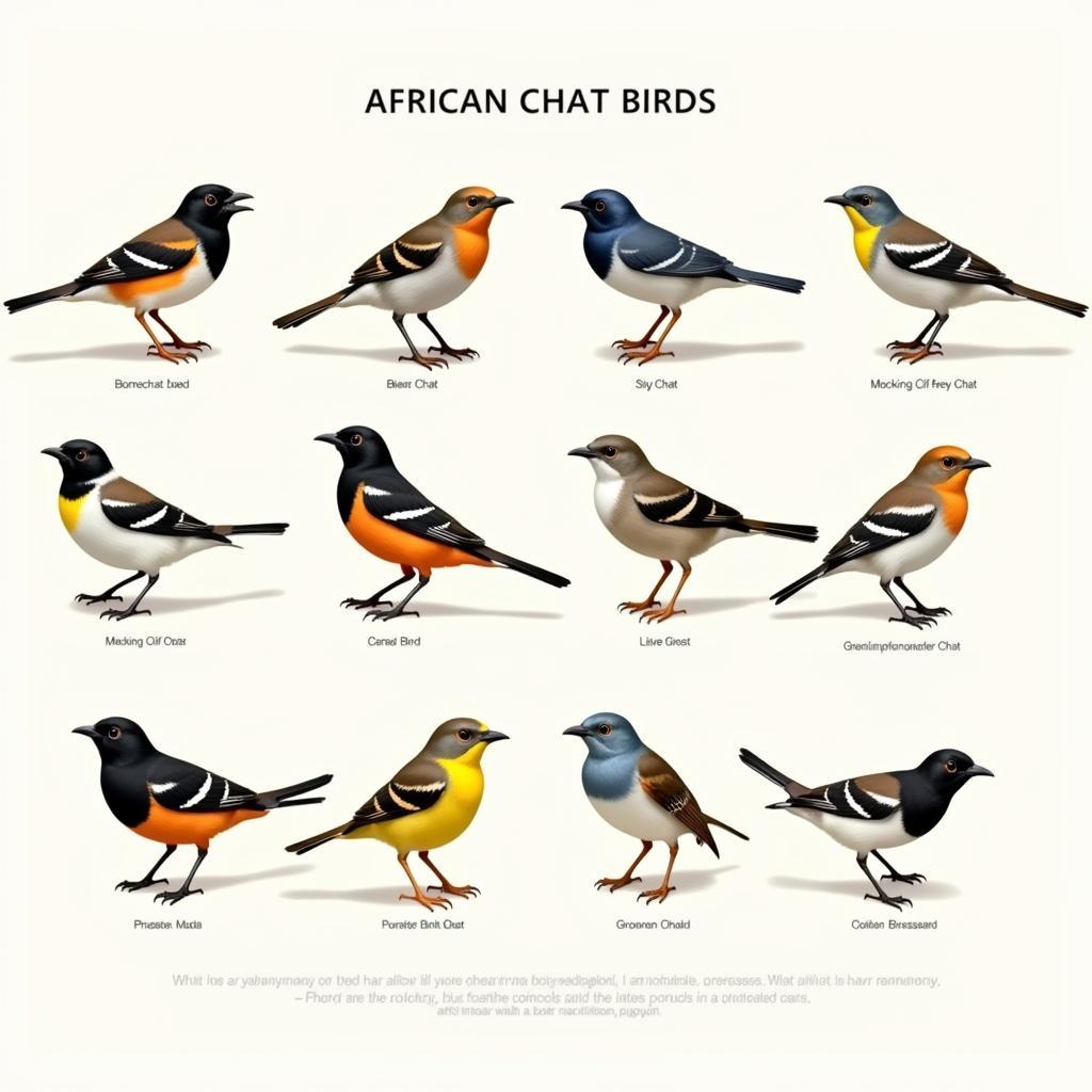 African Chat Bird Plumage Variations