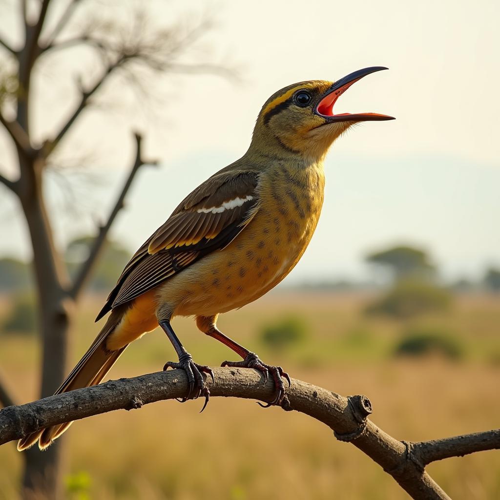 African Chat Bird Singing