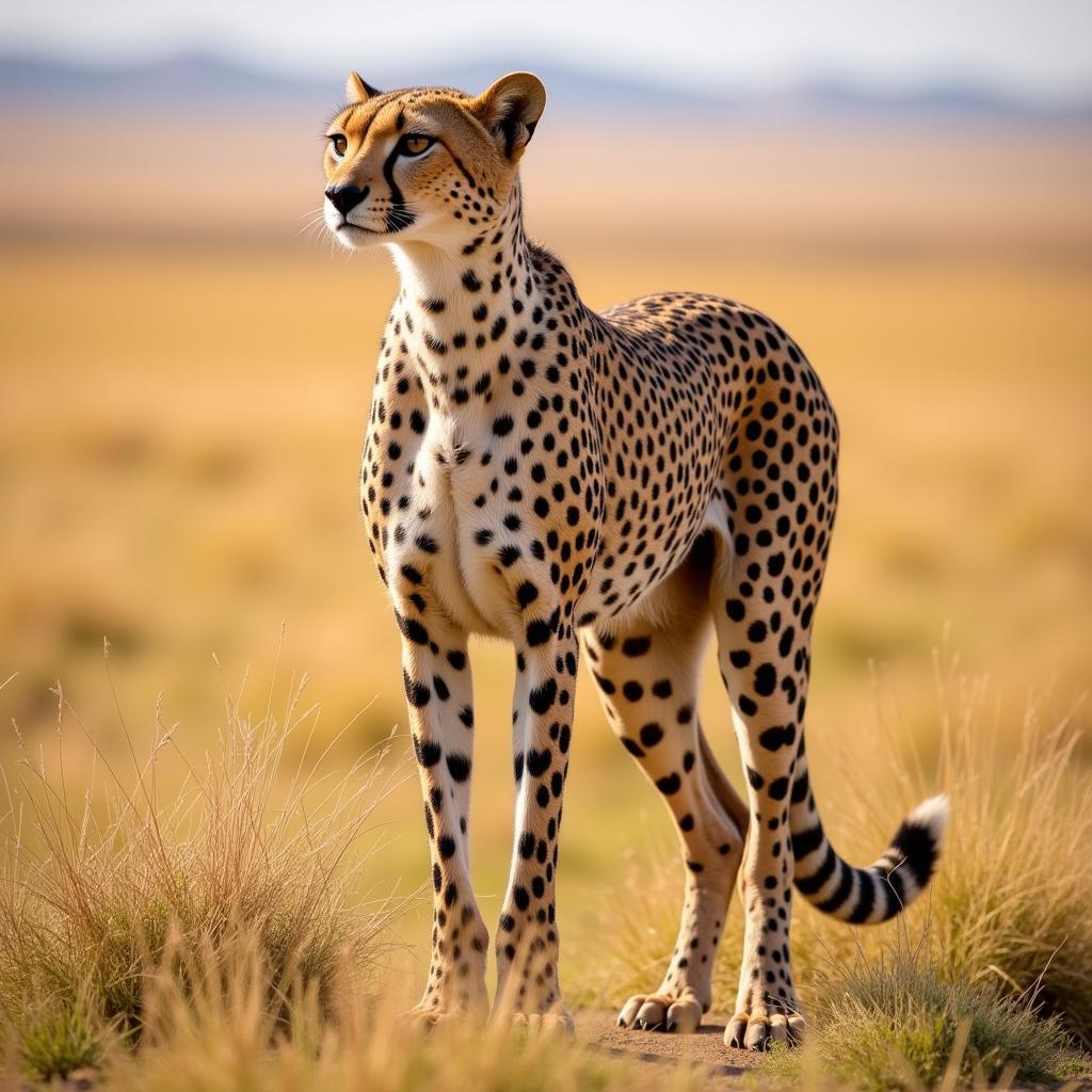 African Cheetah on Savanna