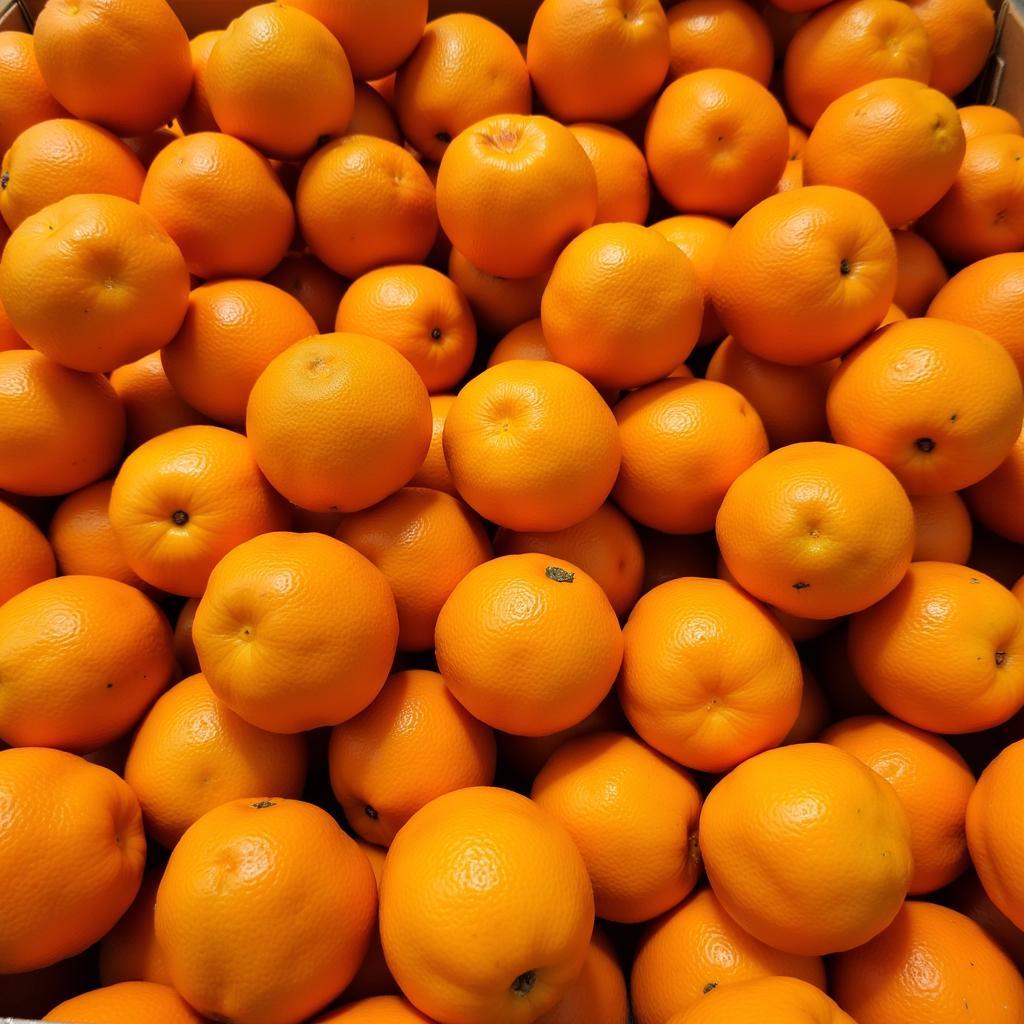 Basket filled with freshly harvested African cherry oranges