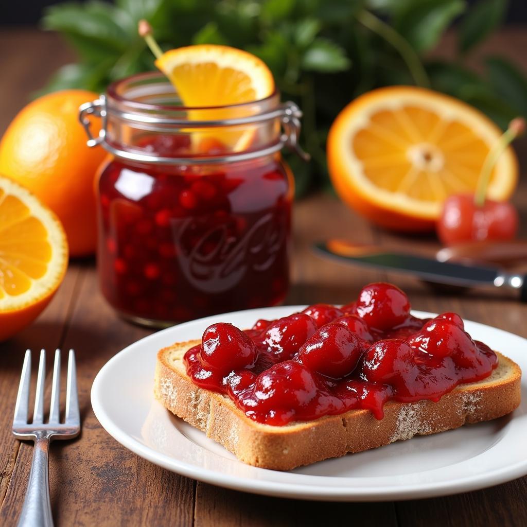 A jar of homemade African cherry orange marmalade