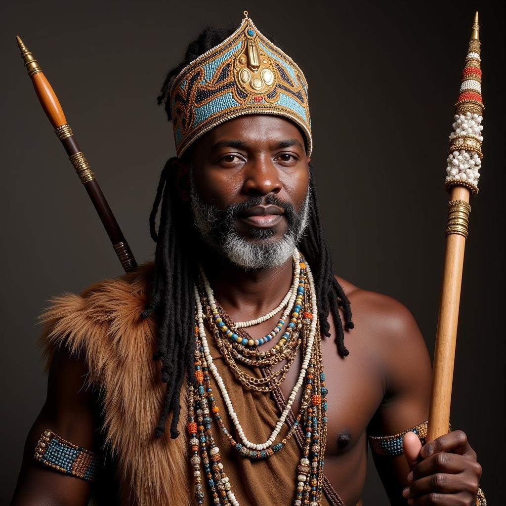 African Chief in Traditional Regalia