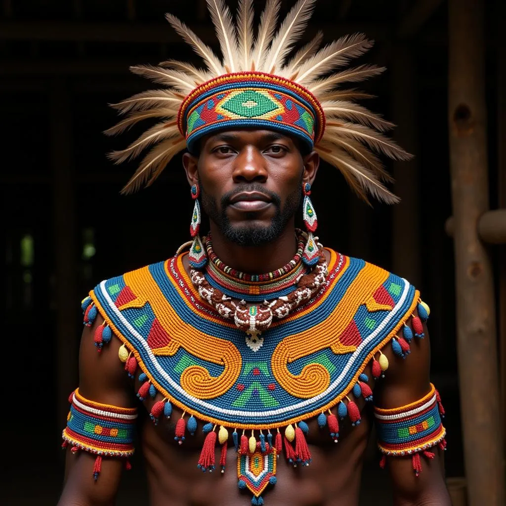 African Chief with Ceremonial Breastplate