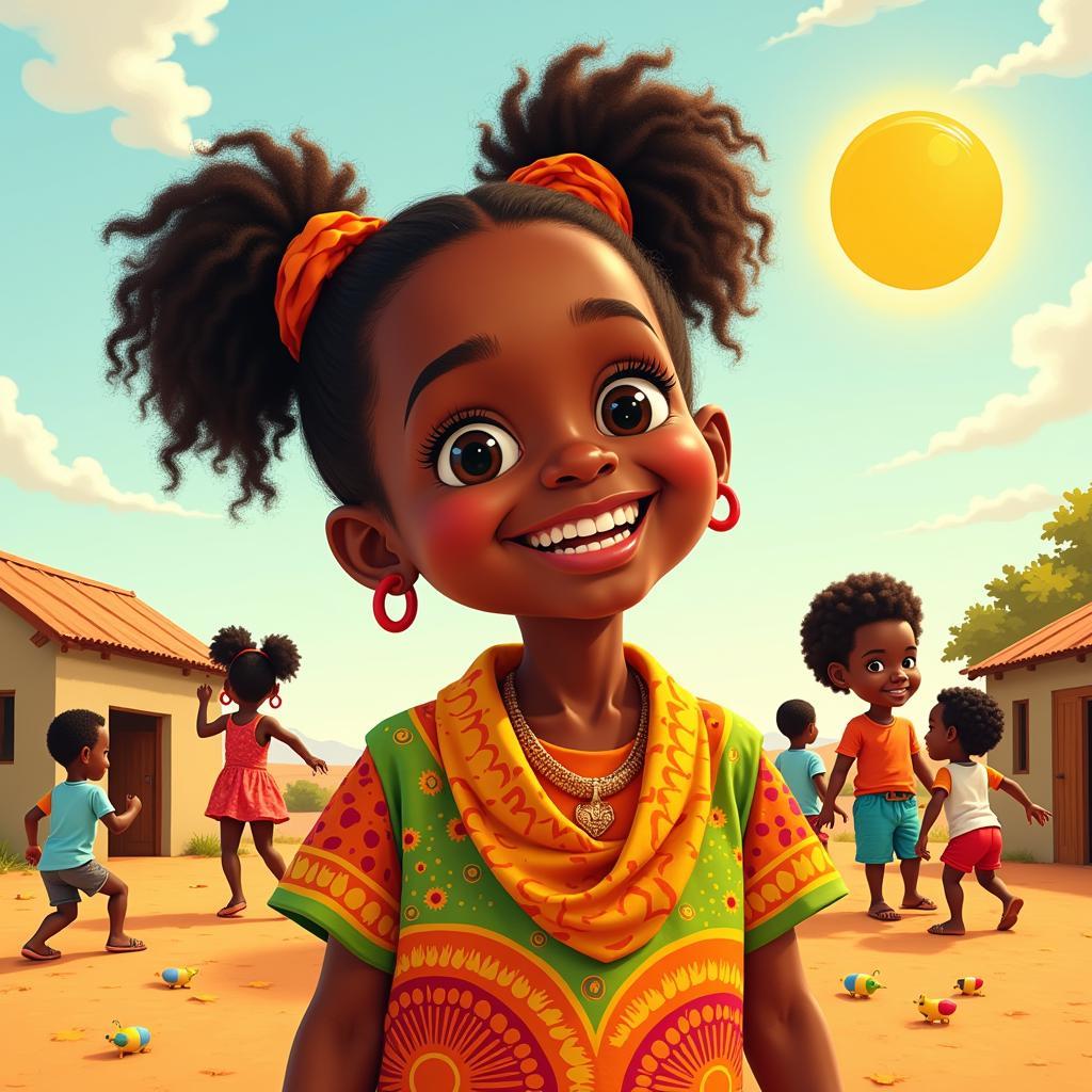 African Child Illustration: Joy