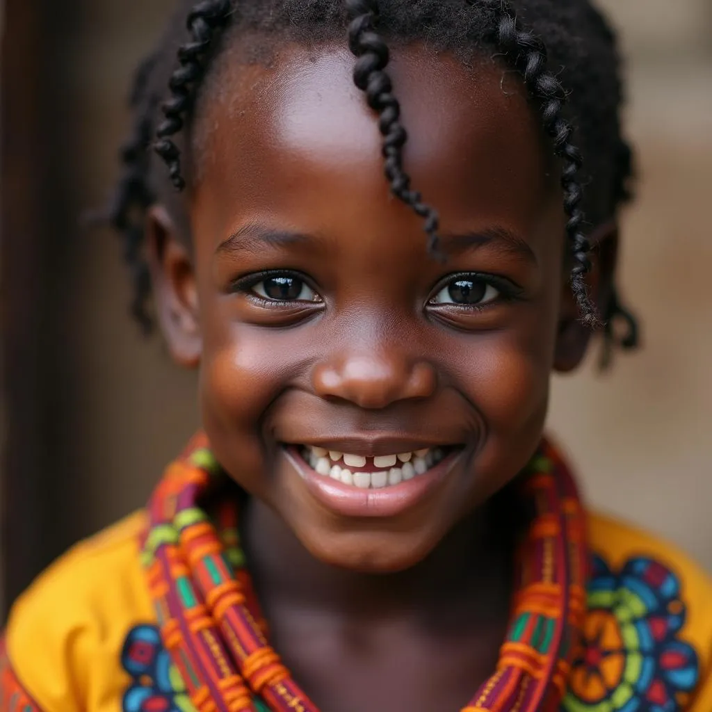 African Child in Traditional Attire