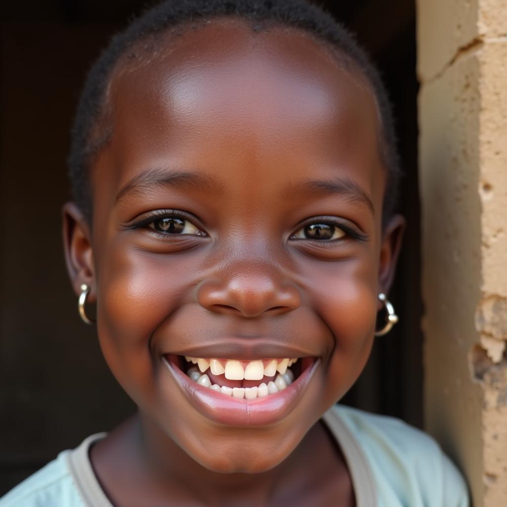 African Child with Diastema 