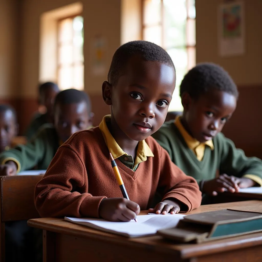 African Children Receiving Education