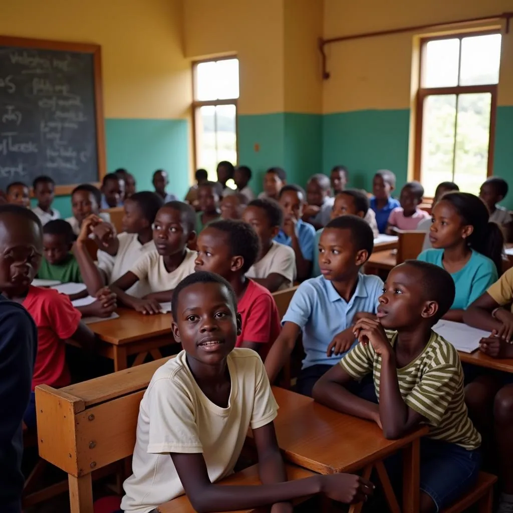 African Children in Classroom