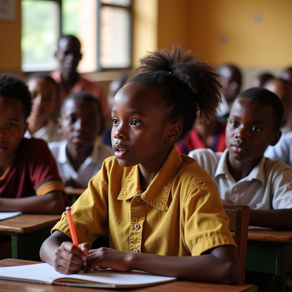 African Children Learning in a Classroom