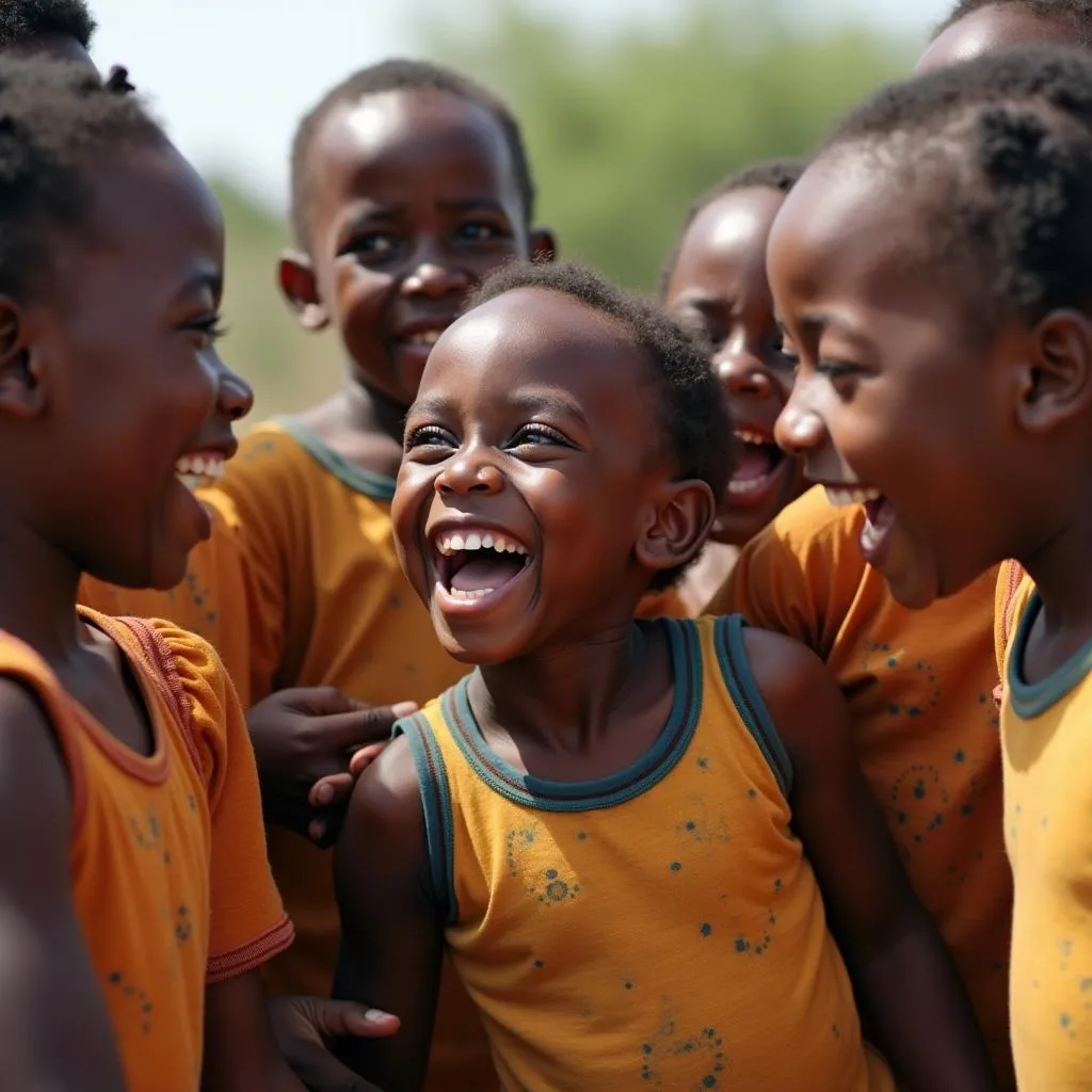 African Children Playing Together