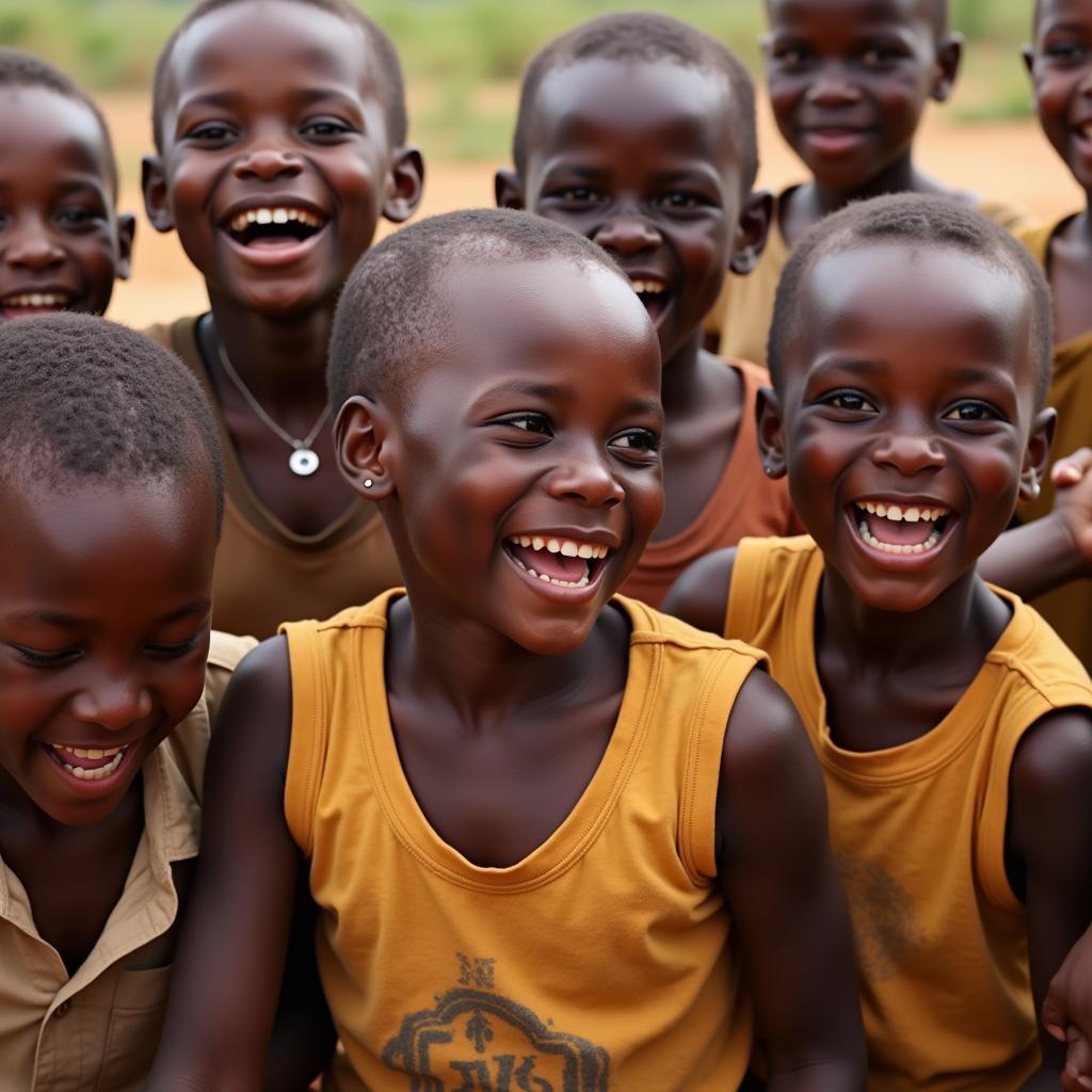 Children Playing Traditional Games in Africa