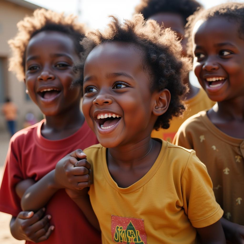 African Children Playing Traditional Games