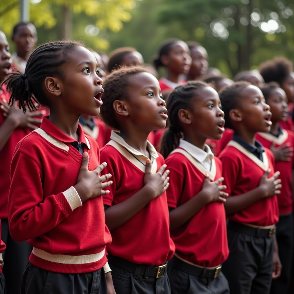 Children Singing National Anthem