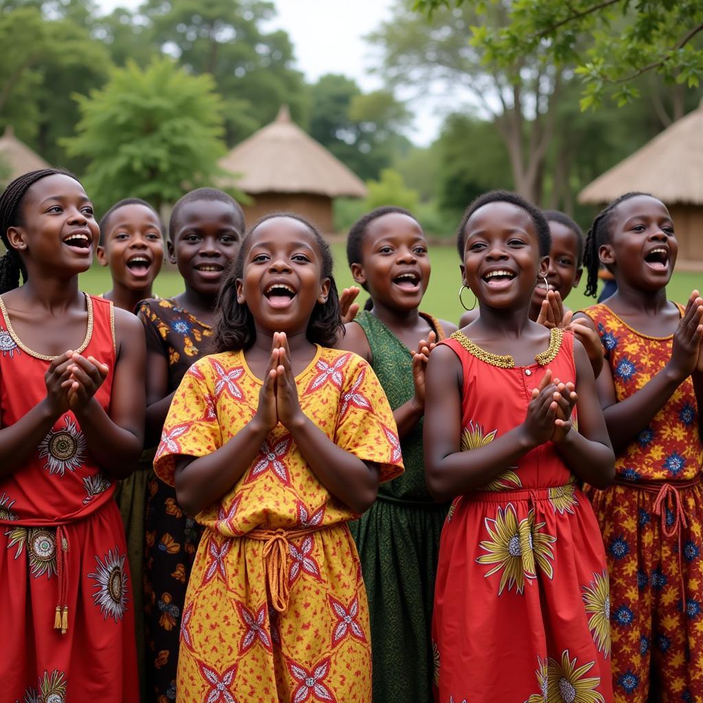 African Children Singing Traditional Songs