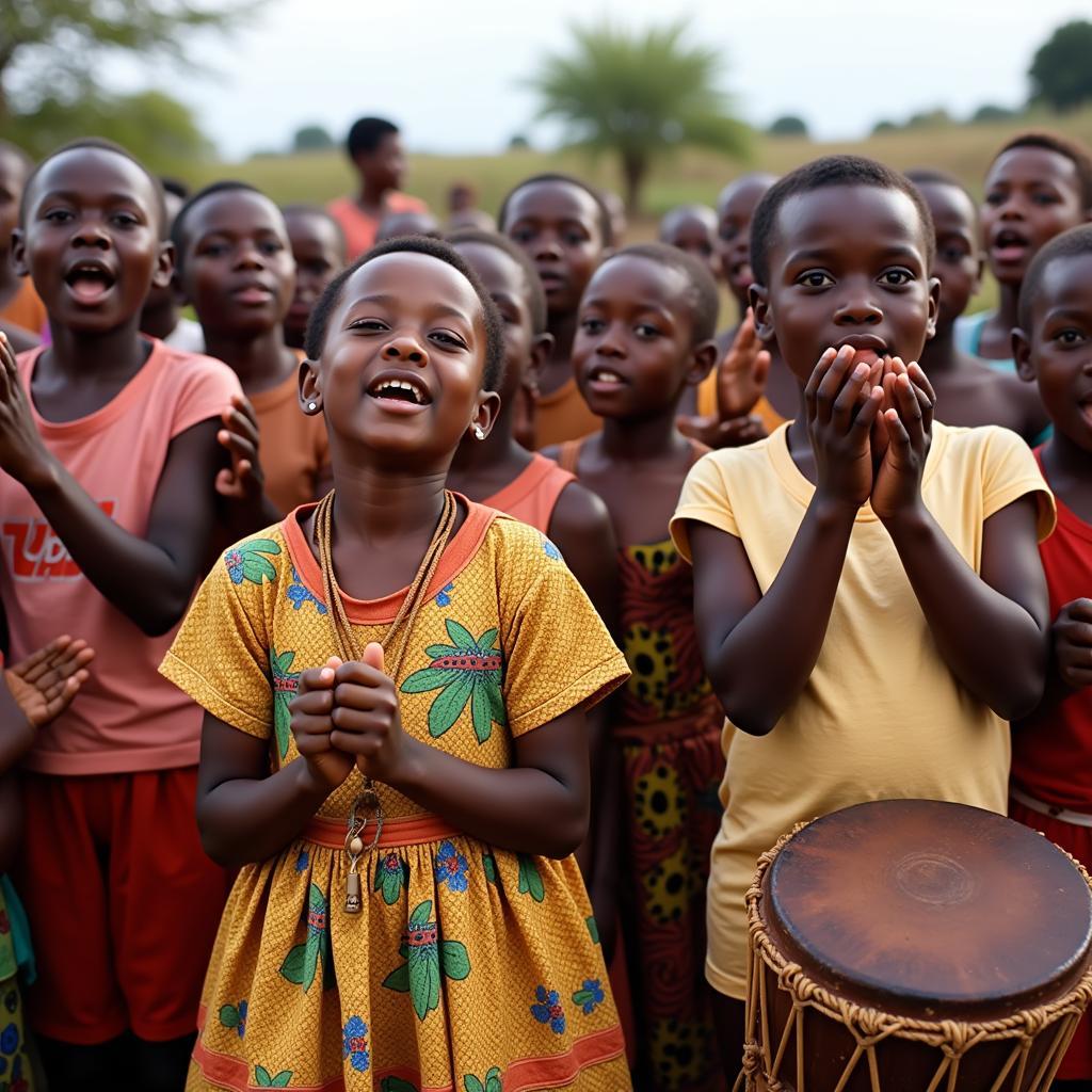 African Children Singing Traditional Songs