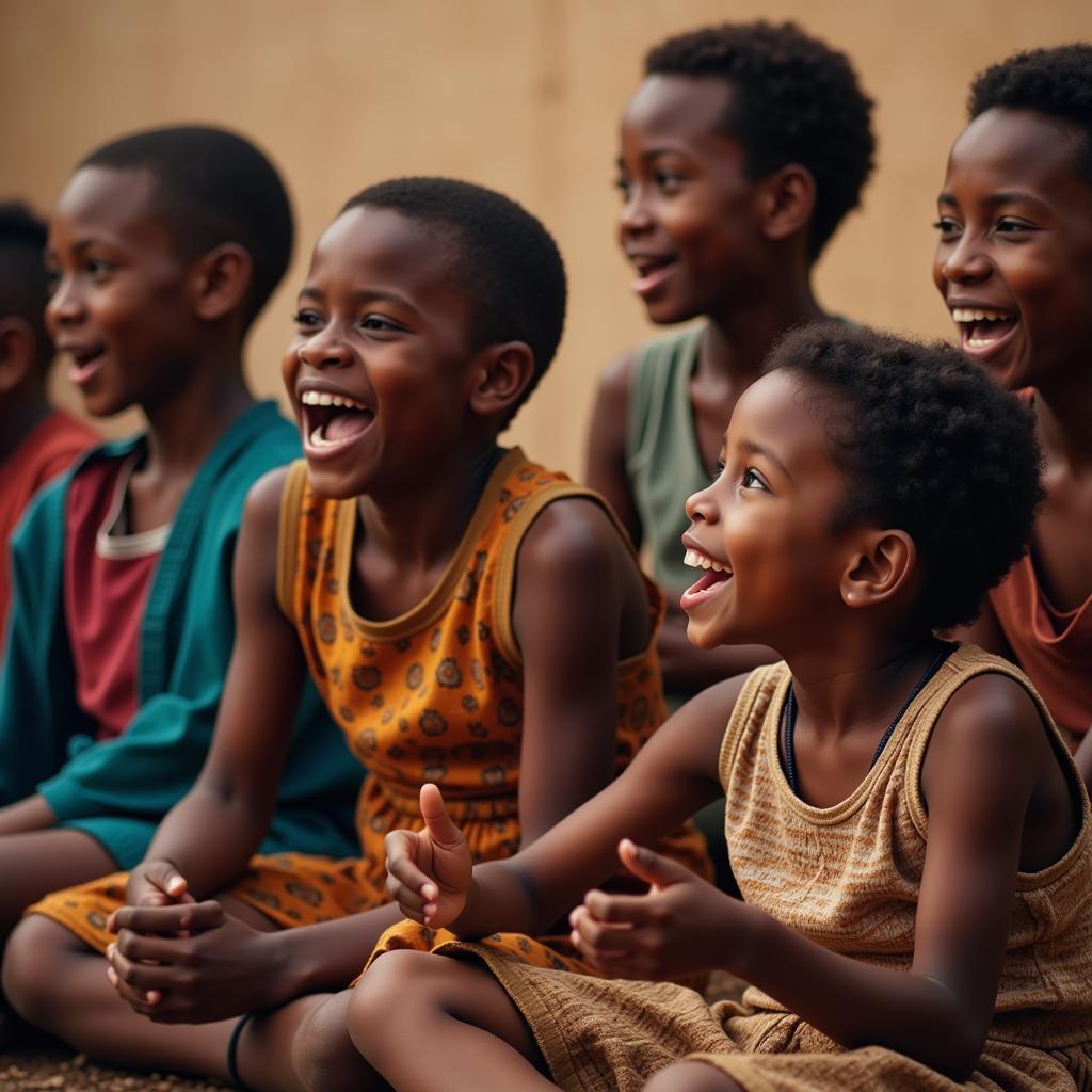 African Children Singing Traditional Songs