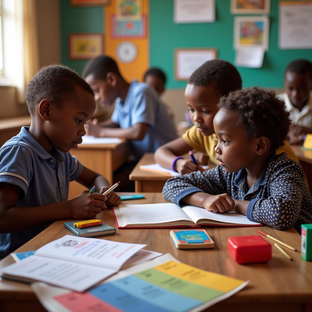 Classroom filled with children learning