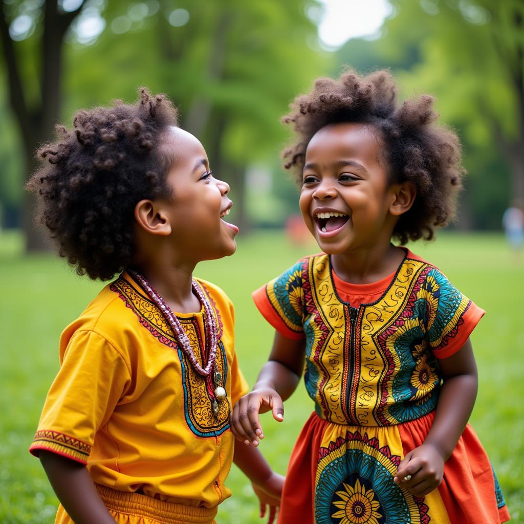 Vibrant Prints on African Children's Clothing