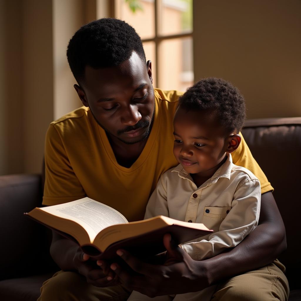 African Christian Baby Boy Names: Father reading the Bible