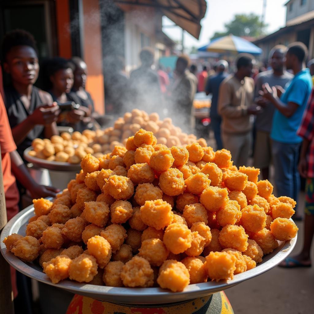 African chuit street food vendor