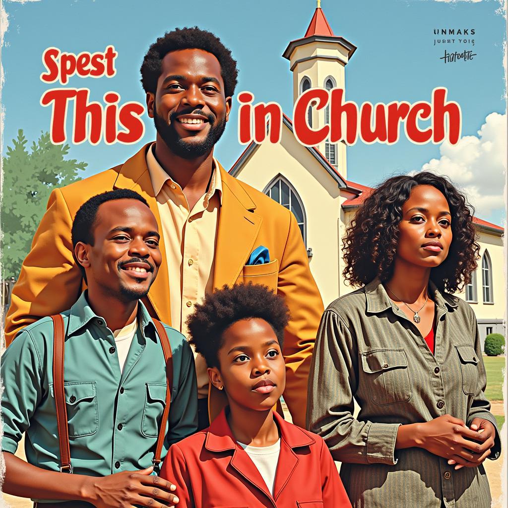 A vibrant movie poster for an African church film