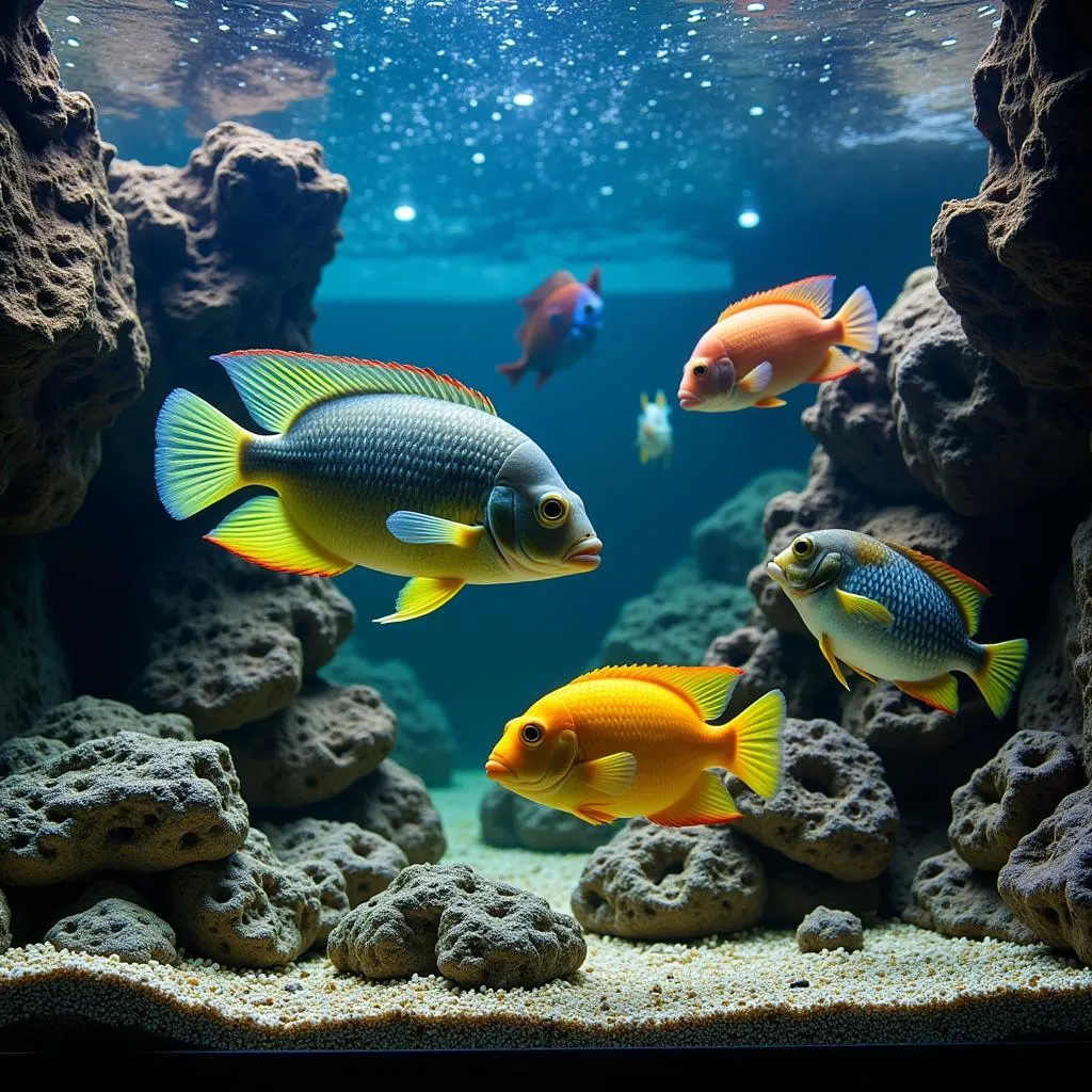 African Cichlid Hap Species in Aquarium