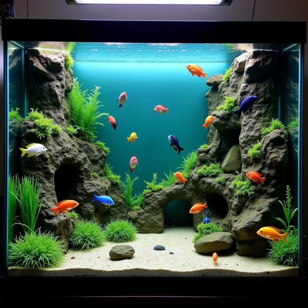 Vibrant African Cichlid Tank Setup