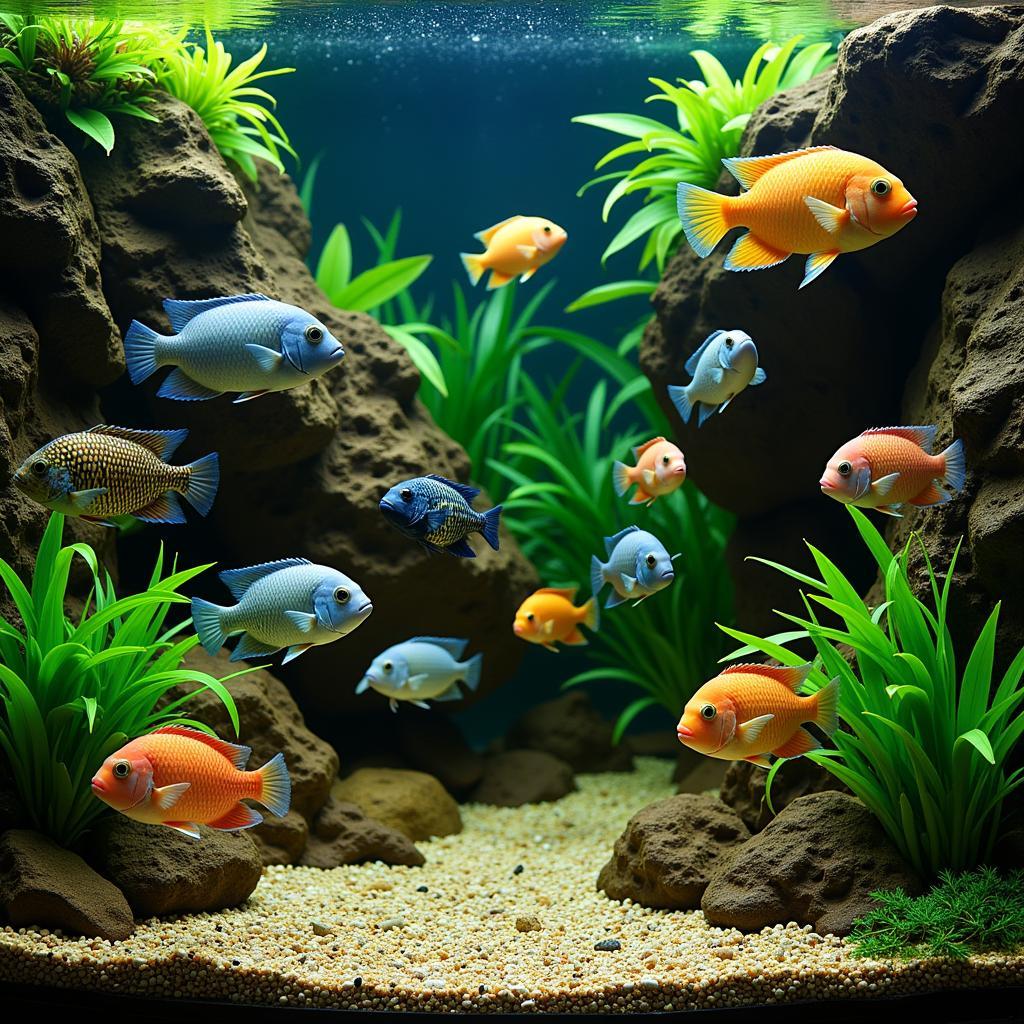 African Cichlids in a Community Tank