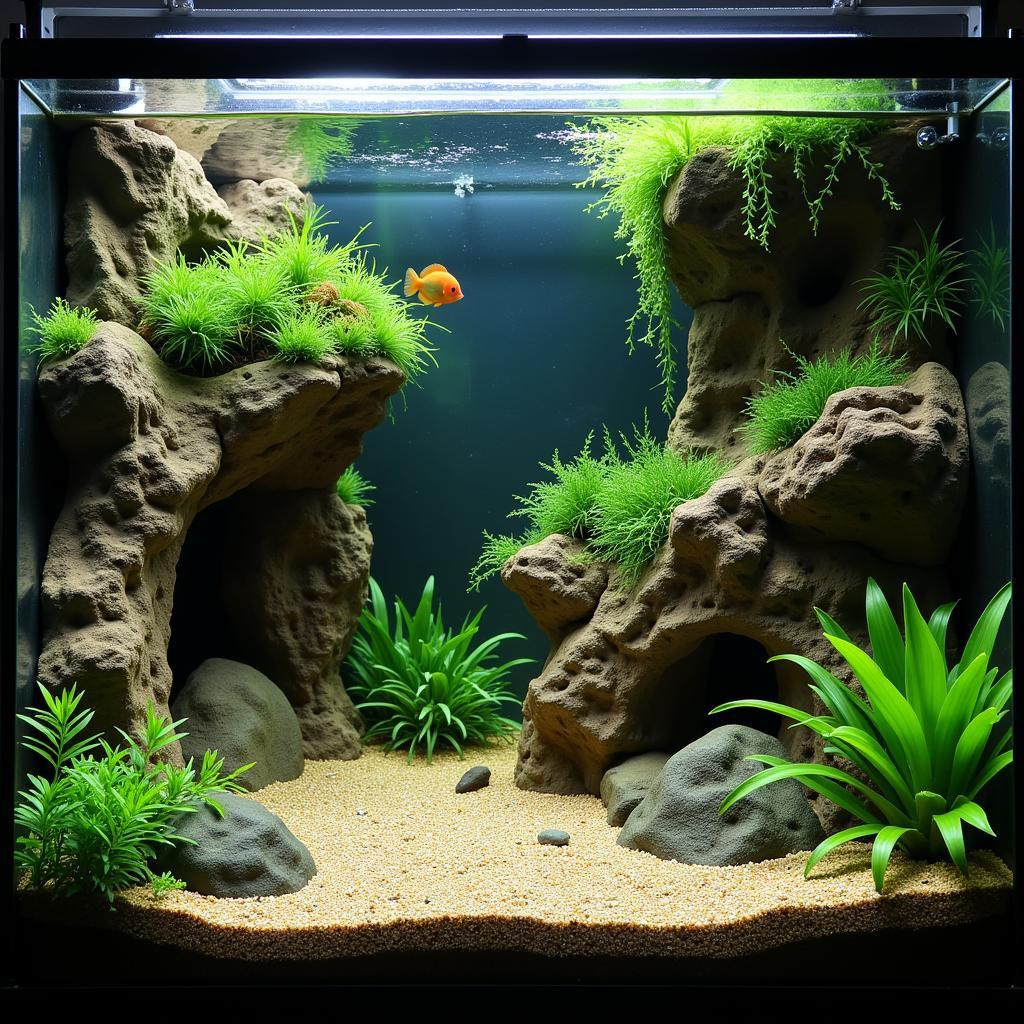 Aquascaped African Cichlid Tank