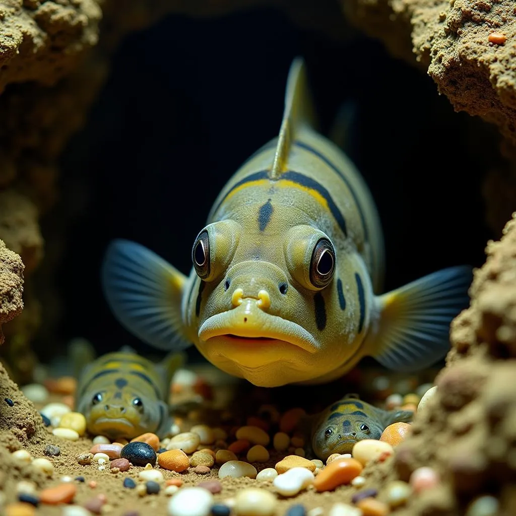 African Cichlid with Fry