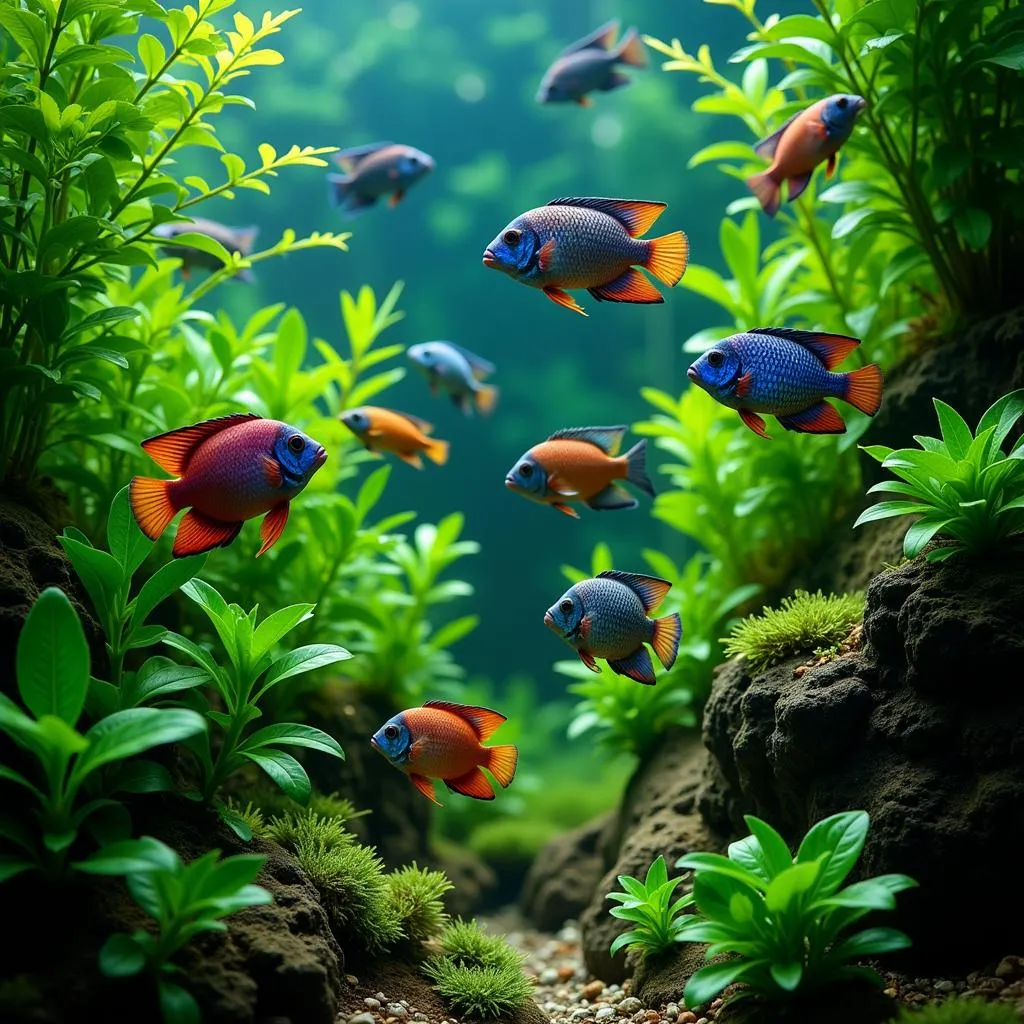 African Cichlids in a Planted Tank