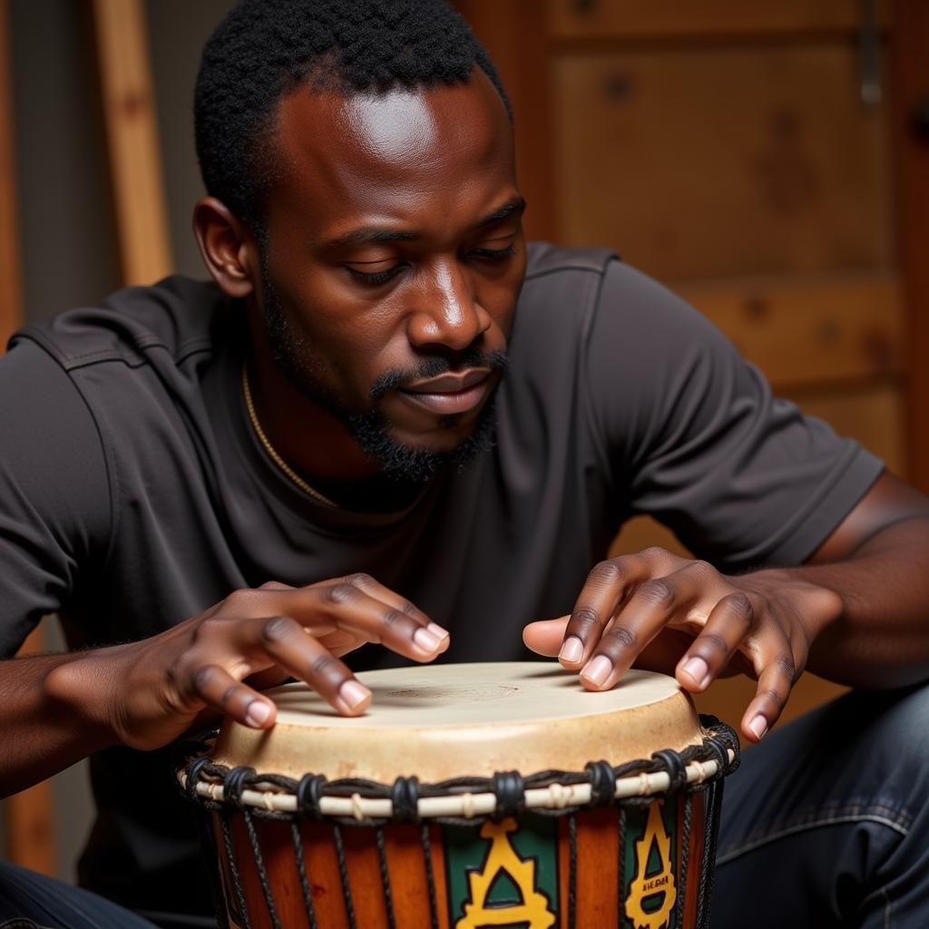 Traditional Musician at African Circus in Leytonstone