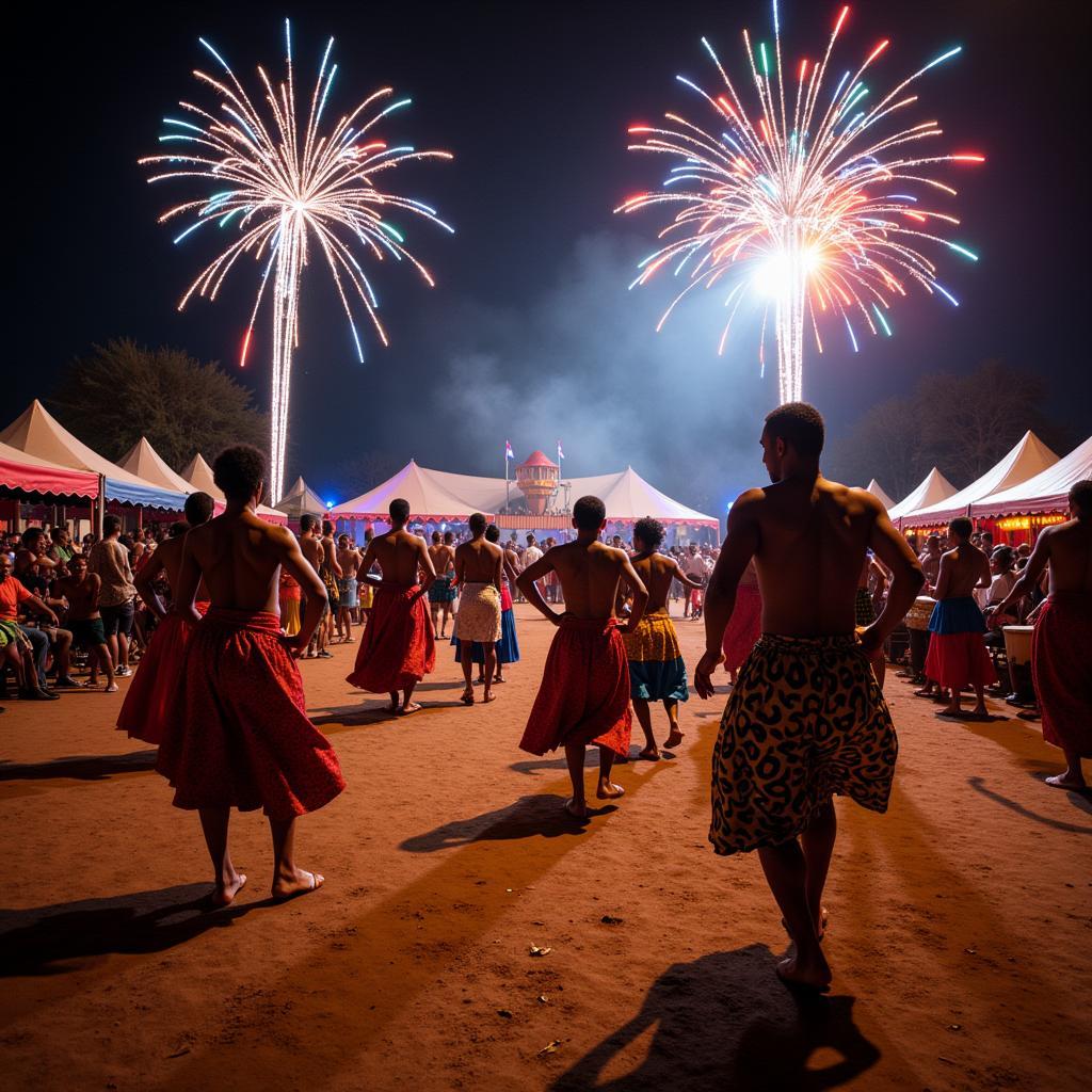 Musicians and dancers bring the rhythm to the African circus