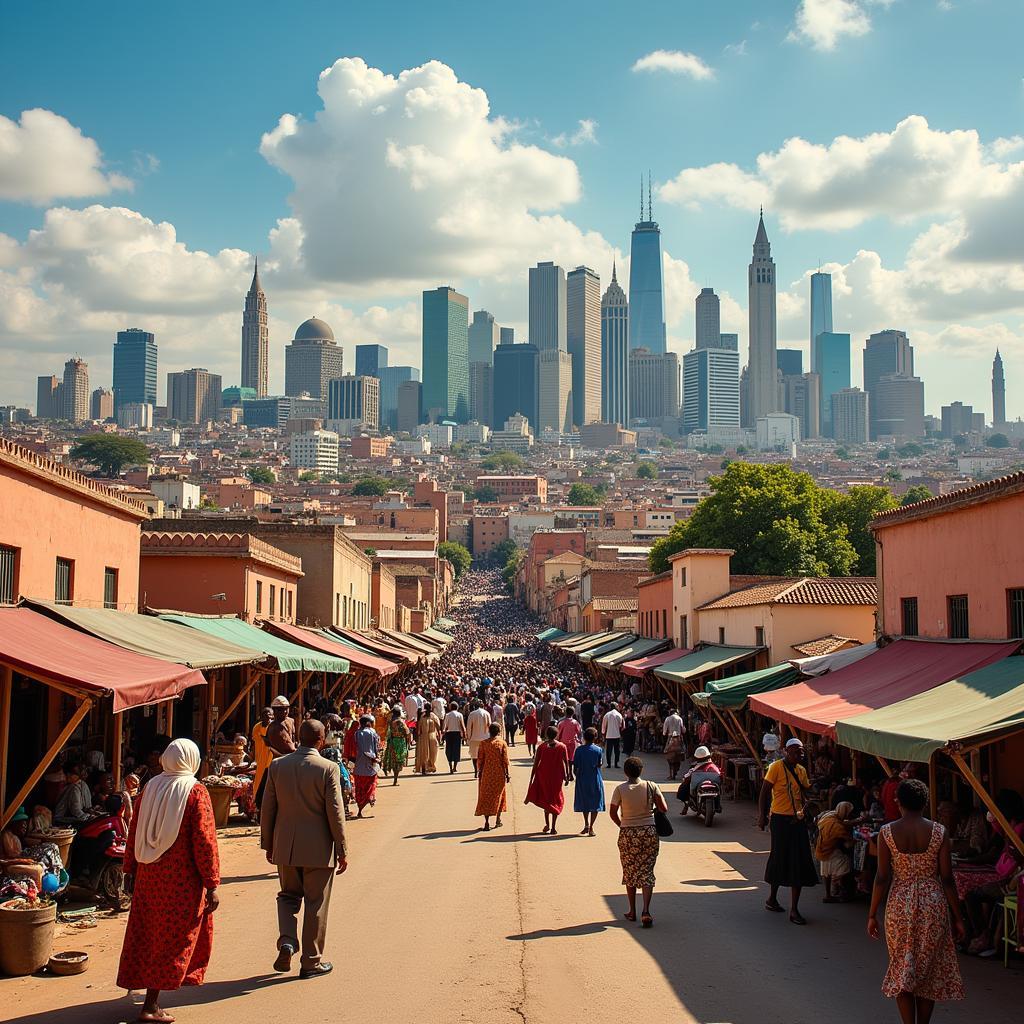 Montage of African City Skylines