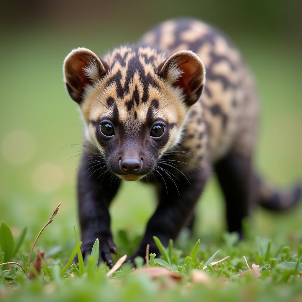 African Civet Baby Exploring