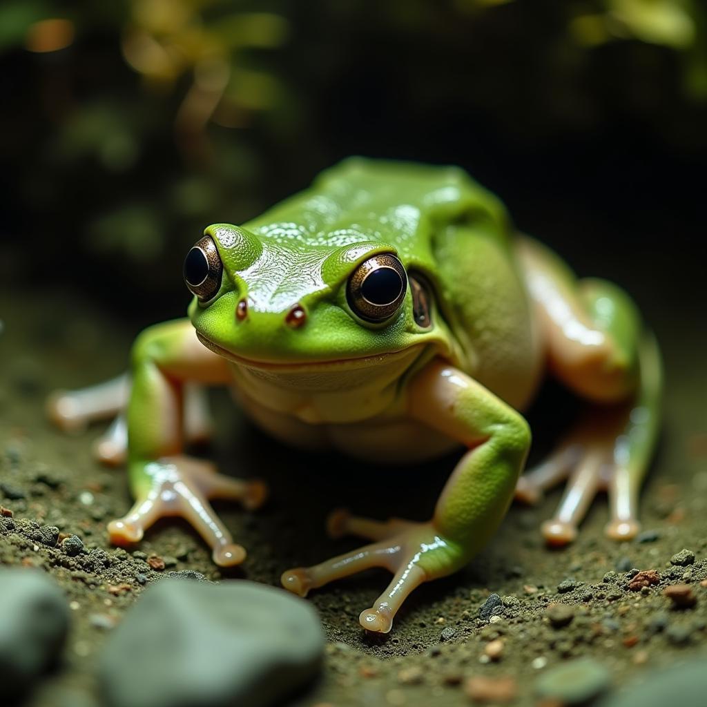 African clawed frog swimming in a well-maintained aquarium