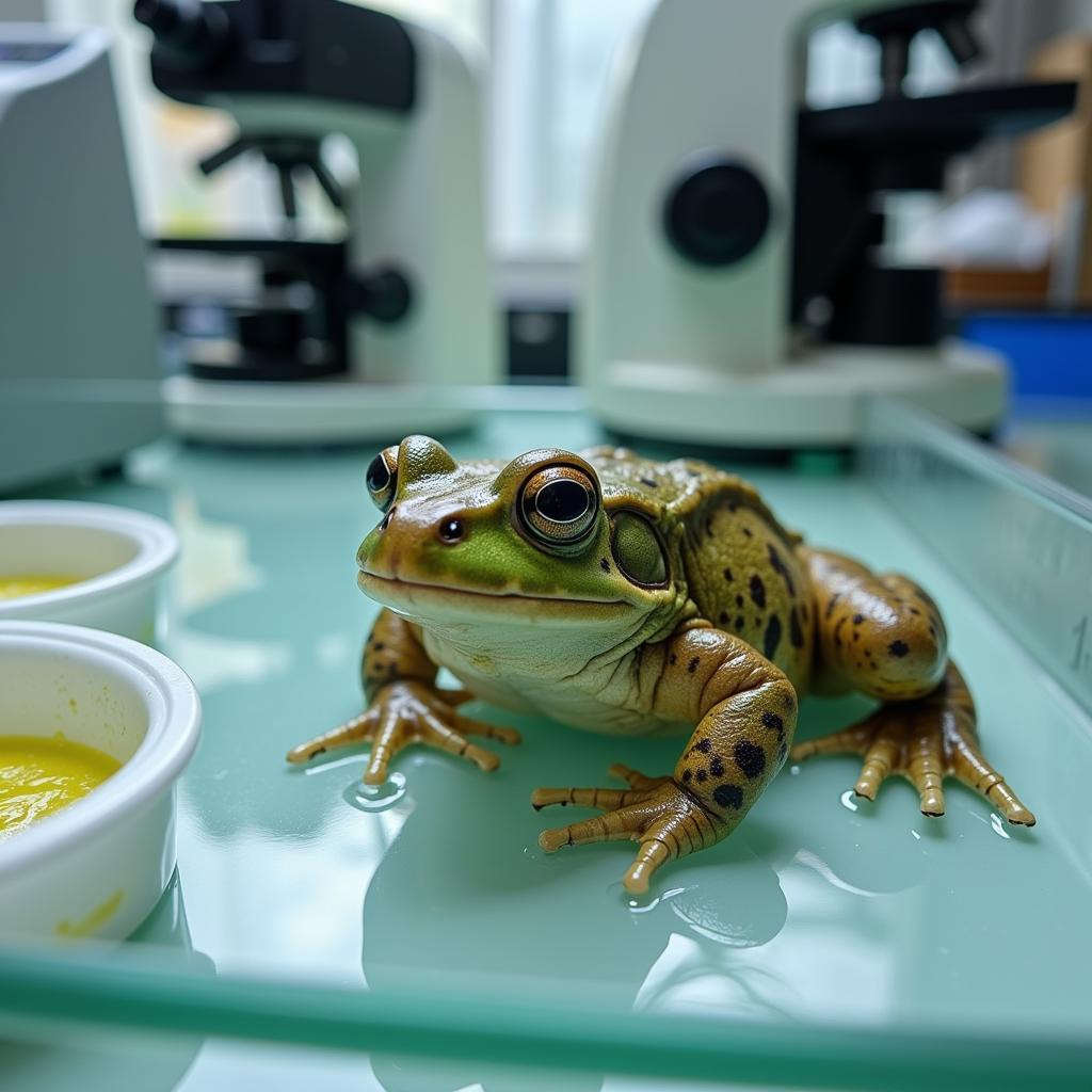 African Clawed Frog in a Laboratory Setting for Research