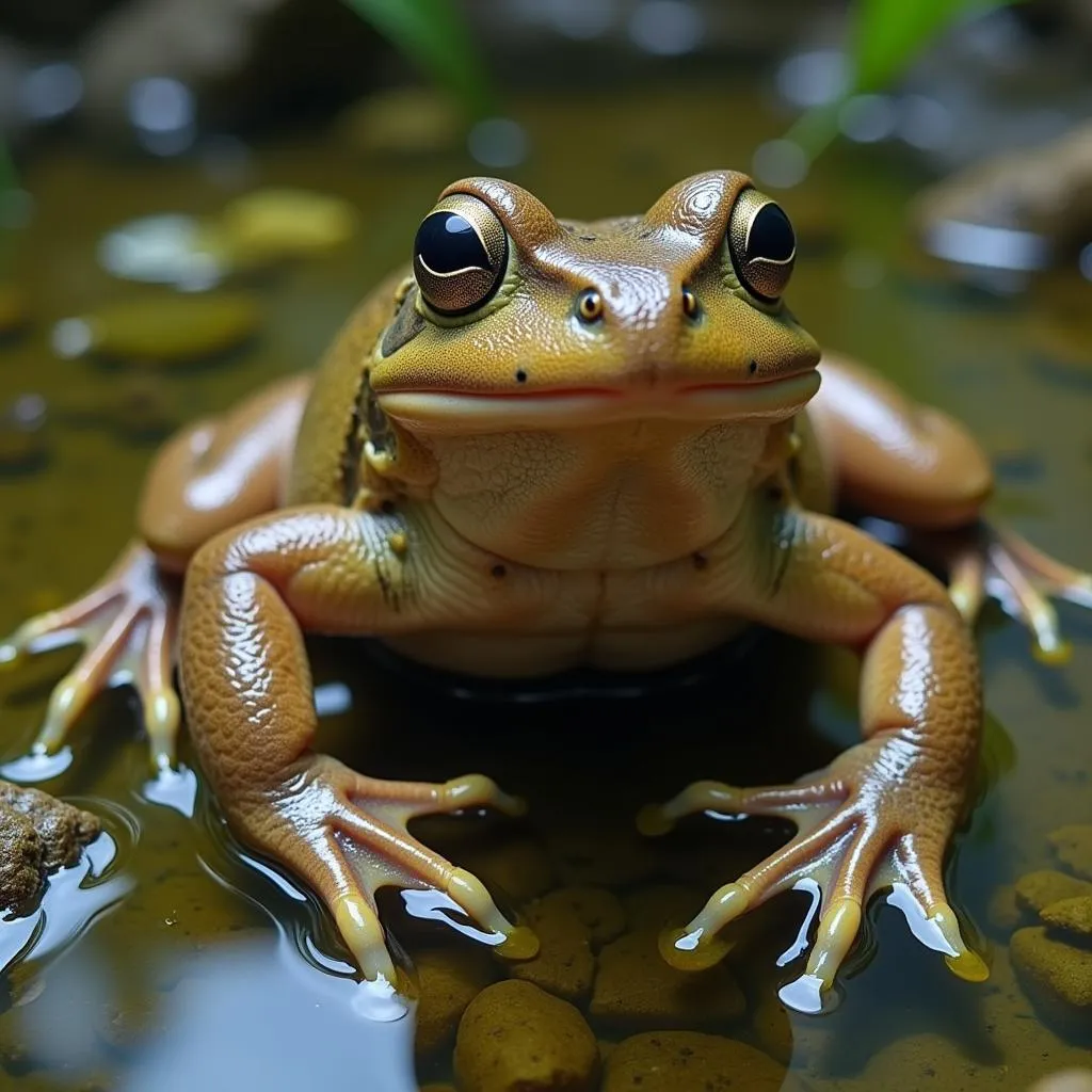 African clawed frog in its natural habitat