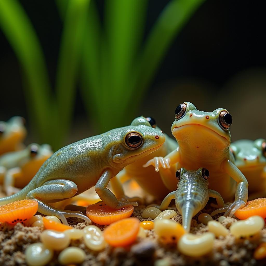 African Clawed Frog Tadpoles Feeding