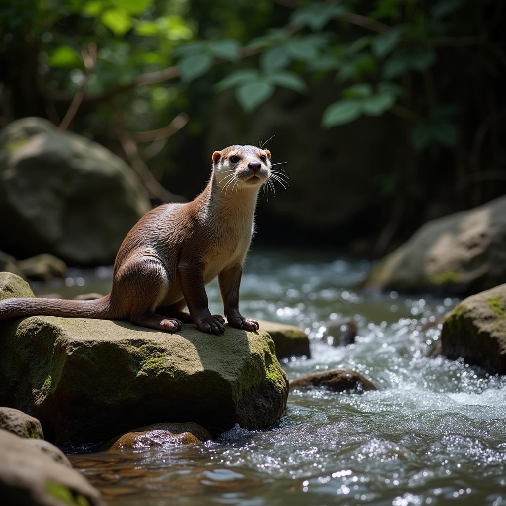 African Clawless Otter in Natural Habitat