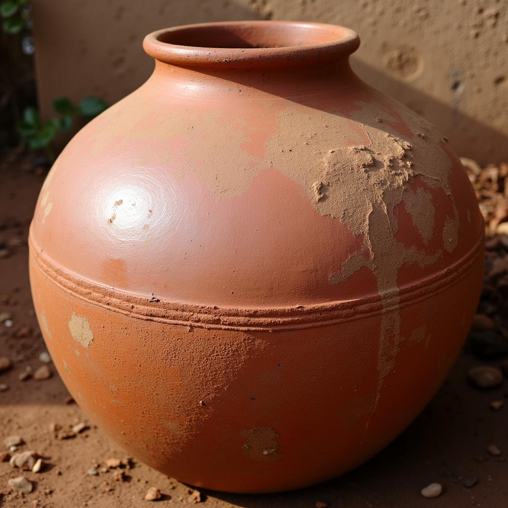 Traditional African Clay Pot for Water Storage