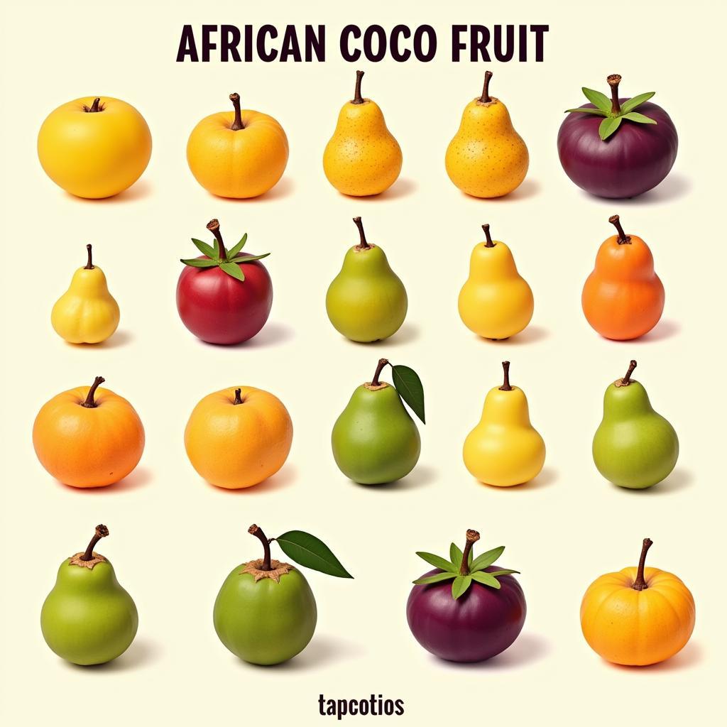 Variety of African Coco Fruits