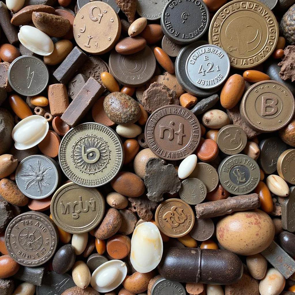 Variety of African coins