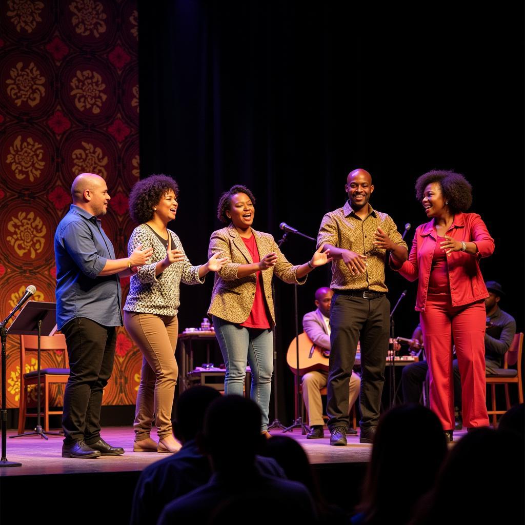 African Comedians Performing on Stage