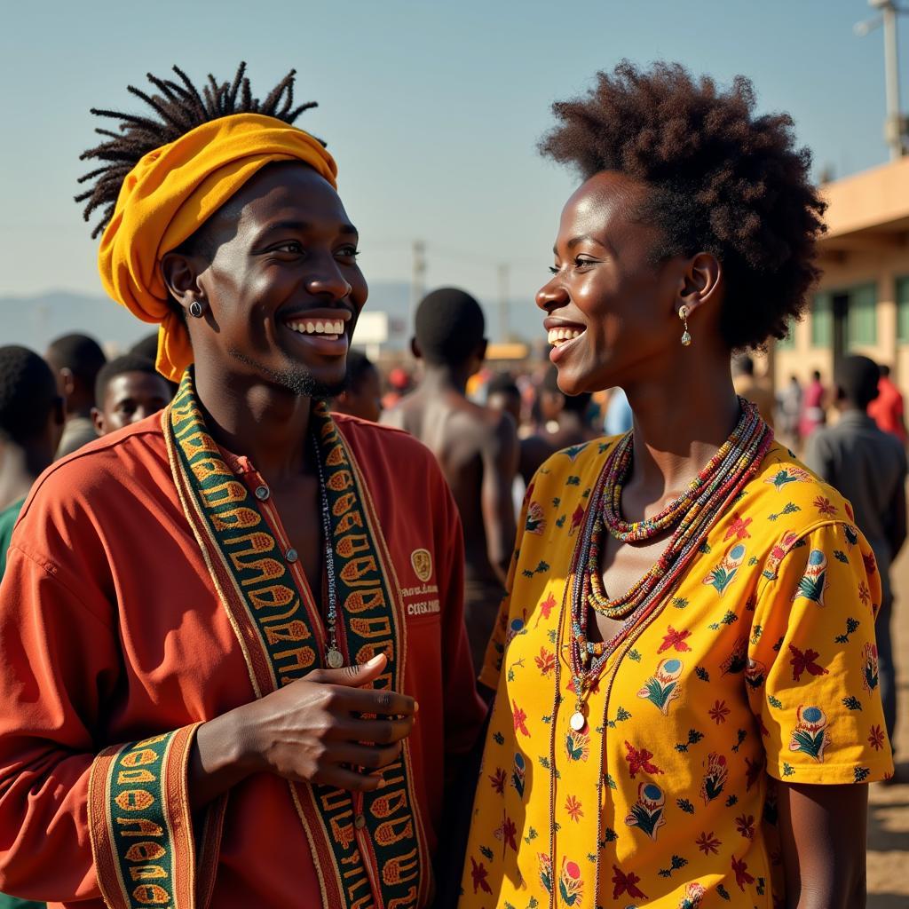 A vibrant African community gathering to celebrate their cultural heritage.