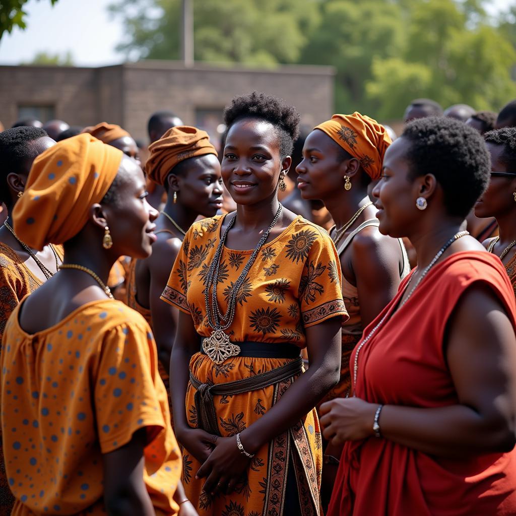 A large gathering of people from an African community, possibly for a celebration or an important event