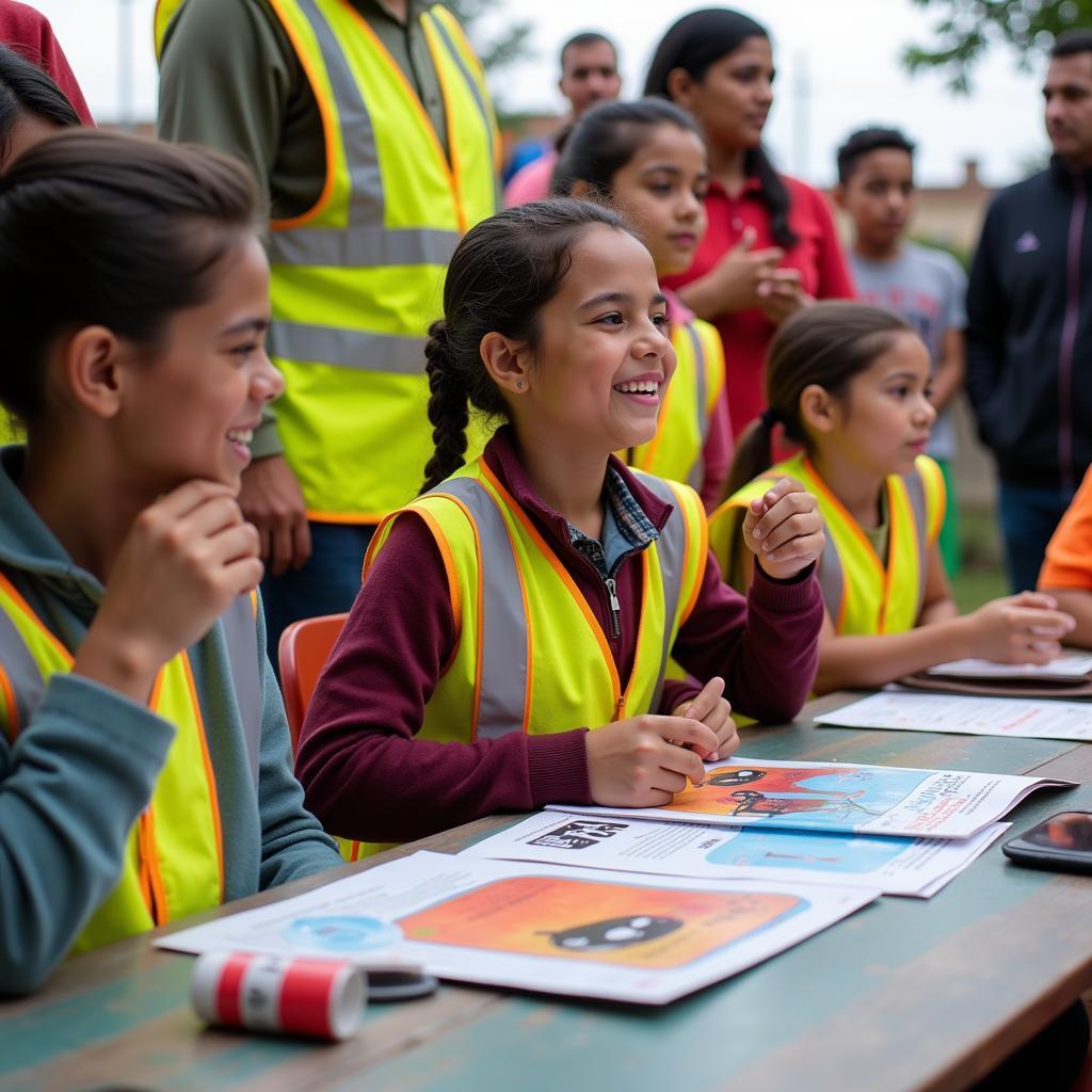 African community members participating in a road safety workshop