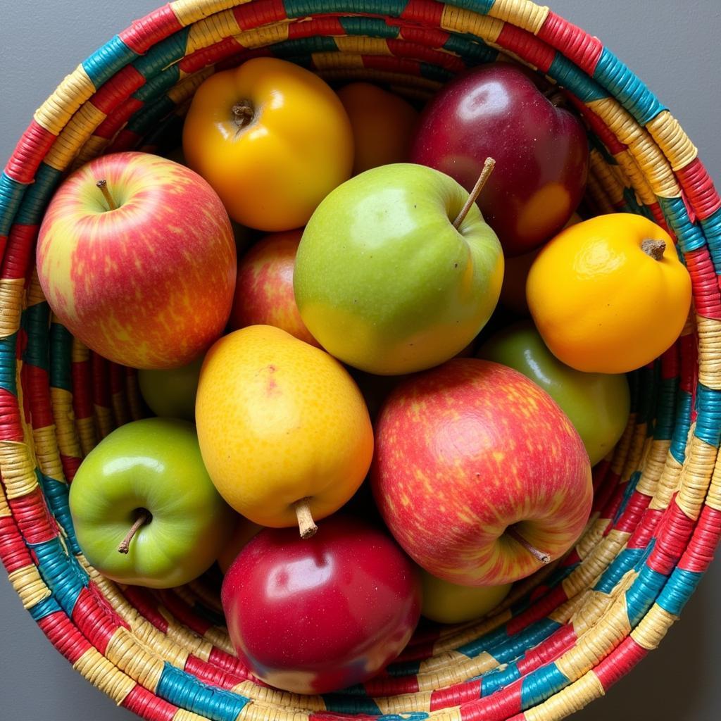 Basket of Assorted African Congo Fruits