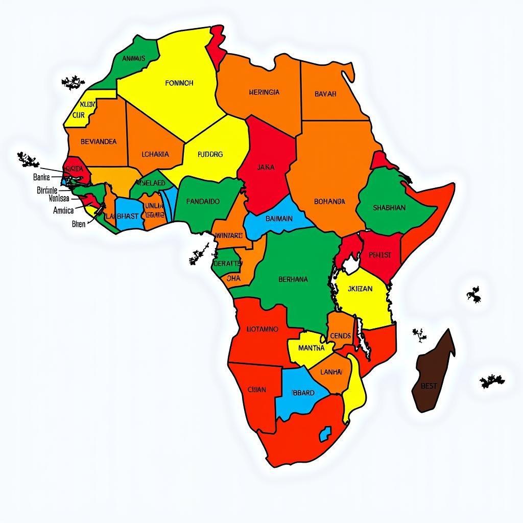 Map of Africa with Country Names