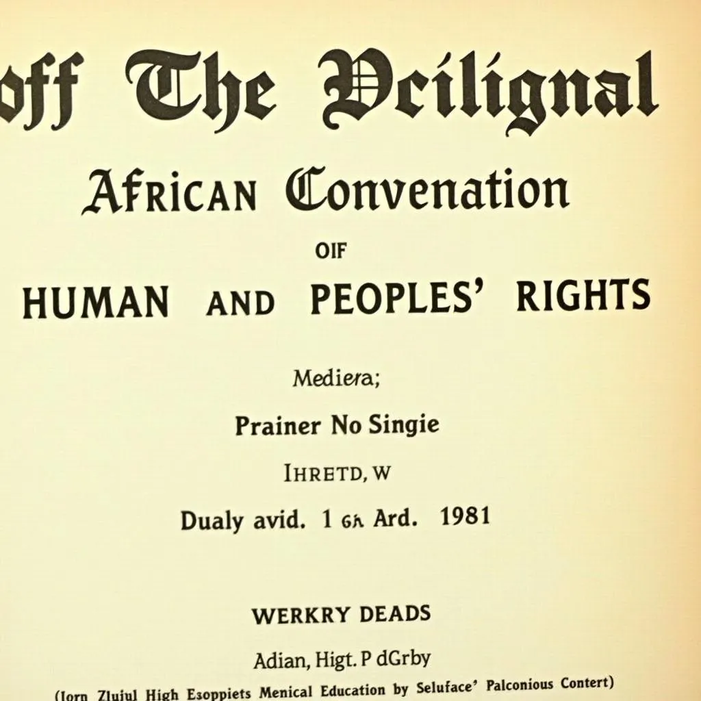 African Convention on Human and Peoples' Rights Document